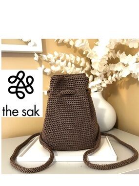 The Sak Crochet Mini Backpack in Taupe